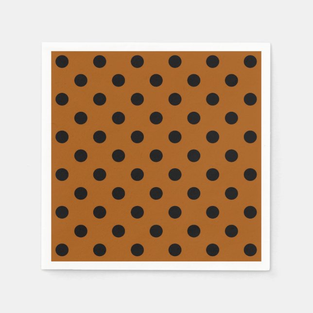 Serviette En Papier Pois Brown et noirs (Devant)