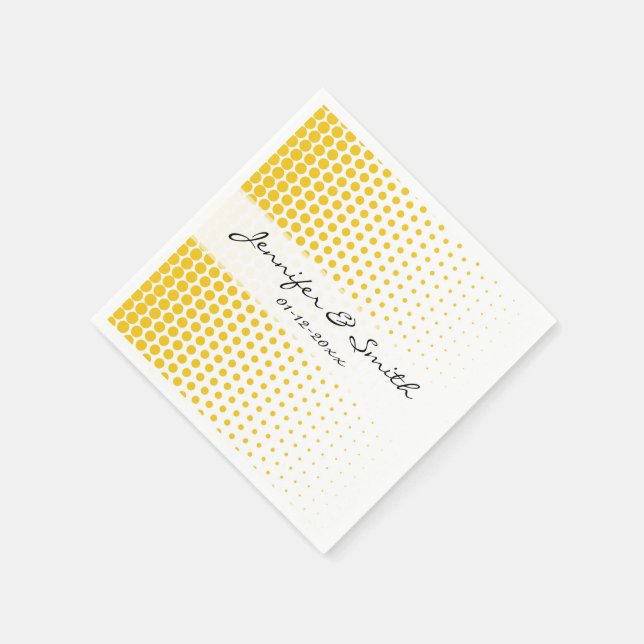 Serviette En Papier Pois de citron profond Blanc moderne (Coin)