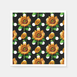 Serviette En Papier Pois de fleurs de tournesol