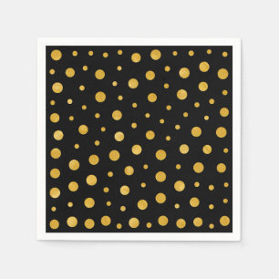 Serviette En Papier Pois élégant - Black Gold
