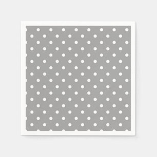 Serviette En Papier Pois gris et blanc point glamour moderne