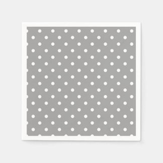 Serviette En Papier Pois gris et blanc point glamour moderne