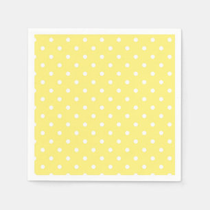 Serviette En Papier Pois jaunes et blancs