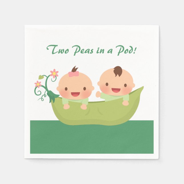 Serviette En Papier Pois mignons dans un Baby shower de Pod Twin Fourn (Devant)
