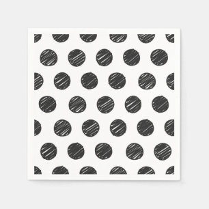 Serviette En Papier Pois Noir Artiste à la main dessinée Amusant intem