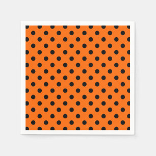 Serviette En Papier Pois orange et noir