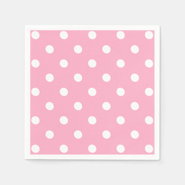 Serviette En Papier Pois rose (Devant)