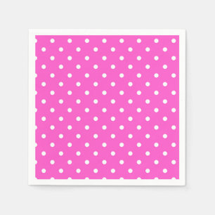 Serviette En Papier Pois rose et blanc glamour moderne