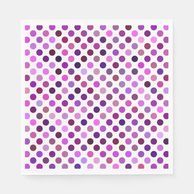 Serviette En Papier Pois roses et violets (Devant)