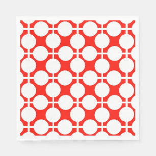 Serviette En Papier pois rouge et blanc point et chèque motif est fa