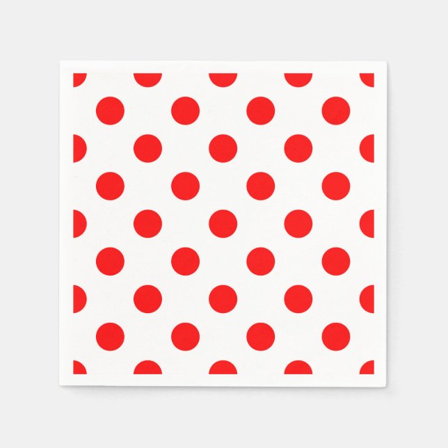 Serviette En Papier Pois rouges Arrière - plans blancs (Devant)