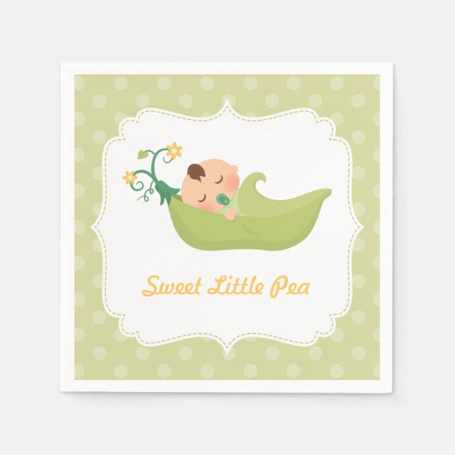 Serviette En Papier Pois sucré dans un Baby shower de pois Fournitures (Devant)