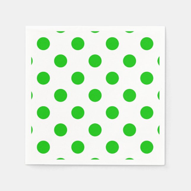 Serviette En Papier Pois verts Arrière - plans blancs (Devant)