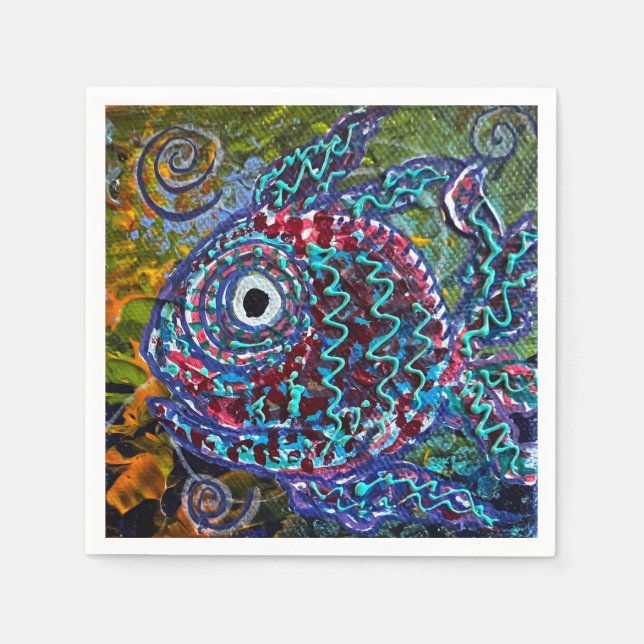Serviette En Papier Poisson (Devant)