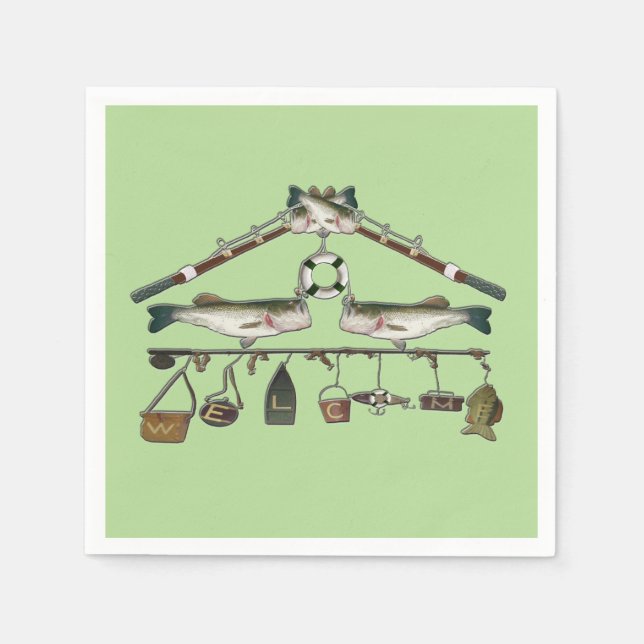 Serviette En Papier Poisson basse de bienvenue (Devant)