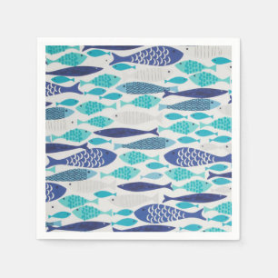 Serviette En Papier Poisson bleu