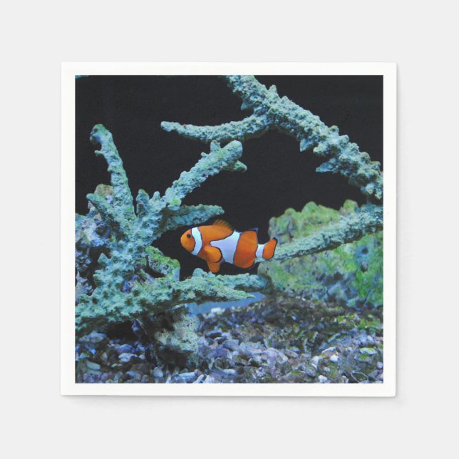 Serviette En Papier Poisson clown en corail (Devant)