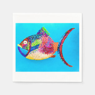 Serviette En Papier Poisson Cocktail Napkin