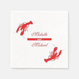 Serviette En Papier Poisson-crevette rouge Homard Cocktail Napkins