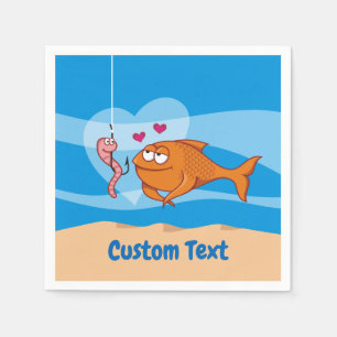 Serviette En Papier Poisson et appât en amour serviettes