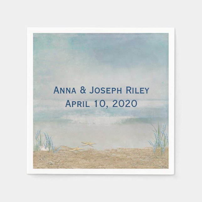 Serviette En Papier Poisson étoilée et océan (Devant)