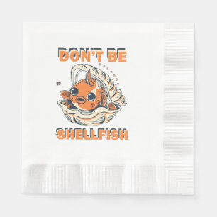 Serviette En Papier Poisson hilarant dans un Art de Coquillage