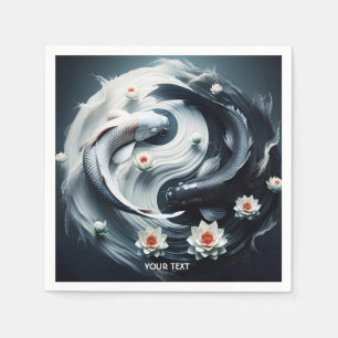 Serviette En Papier Poisson noir blanc mignon Imaginaire