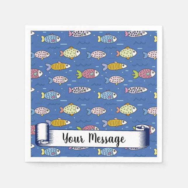 Serviette En Papier Poisson, poisson, poisson ! (Devant)