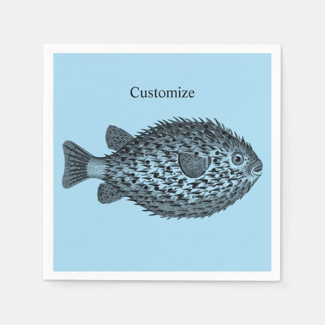 Serviette En Papier Poisson porc-épic Thunder_Cove  (Devant)