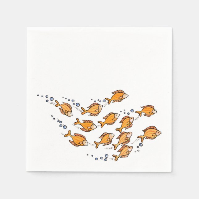 Serviette En Papier Poisson scolaire - Papier (Devant)