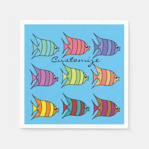 Serviette En Papier Poisson tropical multicolore Thunder_Cove
