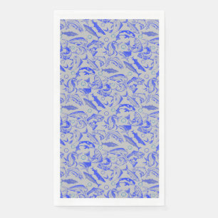 Serviette En Papier Poissons bleu motif 10.b Lgrey BG