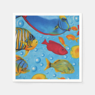 Serviette En Papier Poissons tropicaux 2