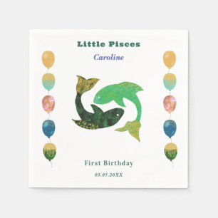 Serviette En Papier Poissons Zodiaque Ballons de 1er Anniversaire & Ar