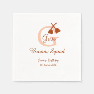 Serviette En Papier Poitrine Brown Squad Anniversaire Nom de la pêche