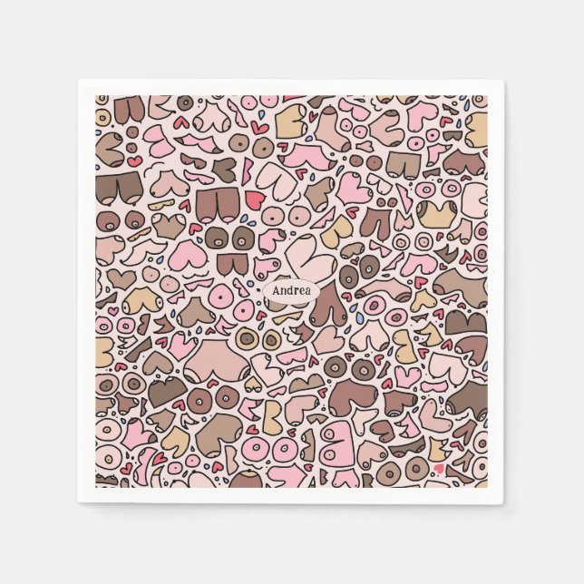 Serviette En Papier poitrine femme neutre (Devant)