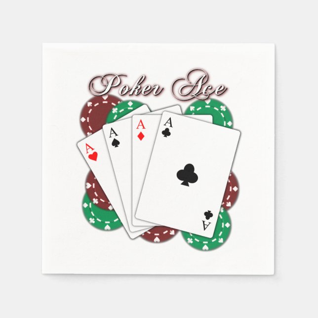 Serviette En Papier Poker Ace Jouer Cartes serviettes (Devant)