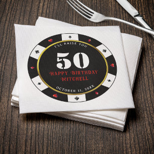 Serviette En Papier Poker Chip 50e fête d'anniversaire