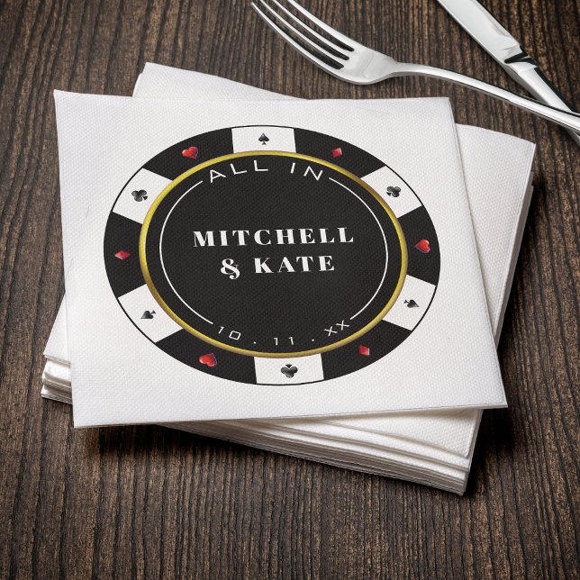 Serviette En Papier Poker Chip Tout En Mariage (Poker Chip All In Wedding Napkins
)