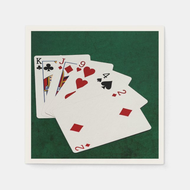 Serviette En Papier Poker Hands - Haute Carte - King (Devant)