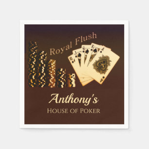 Serviette En Papier Poker Royal Flush Thème Personnalisé Papier Napk