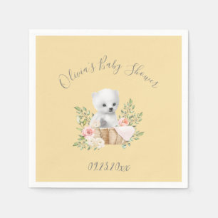 Serviette En Papier Polar ours Garçon fille Baby shower Jaune serviett