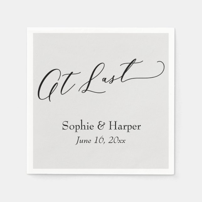 Serviette En Papier Police de caractères Script Luxe Typographie Simpl (Devant)