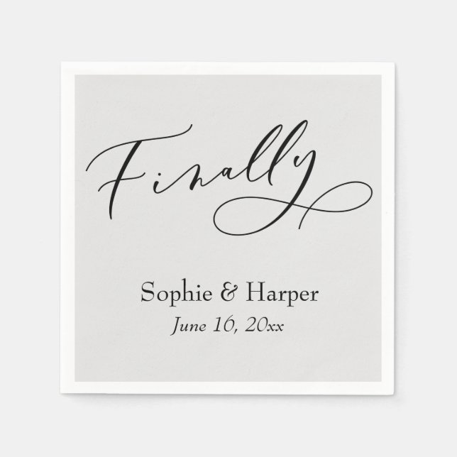 Serviette En Papier Police de caractères Script Luxe Typographie Simpl (Devant)