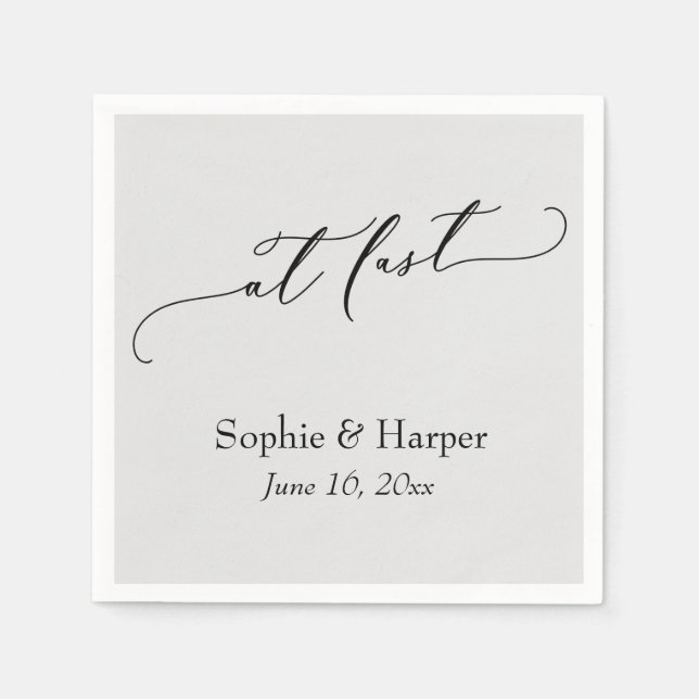Serviette En Papier Police de caractères Script Luxueux Typographie Si (Devant)