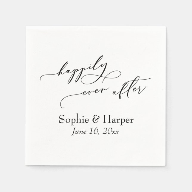 Serviette En Papier Police De Script De Luxe Simple Joyeusement Après (Devant)