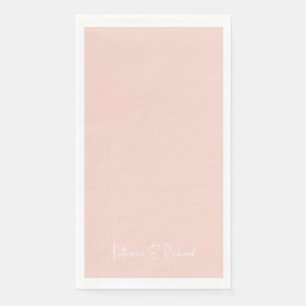 Serviette En Papier Police moderne Blush & White Name