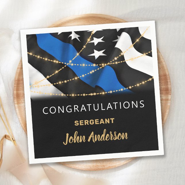 Serviette En Papier Police Officier Parti Félicitations Retraite (Créateur téléchargé)