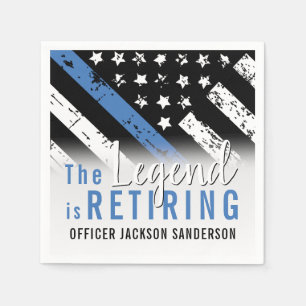 Serviette En Papier Police Retraite Ligne bleue Indicateur Police