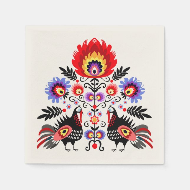 Serviette En Papier polish folk (Devant)